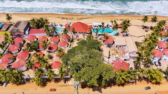 La plage privée vue du ciel