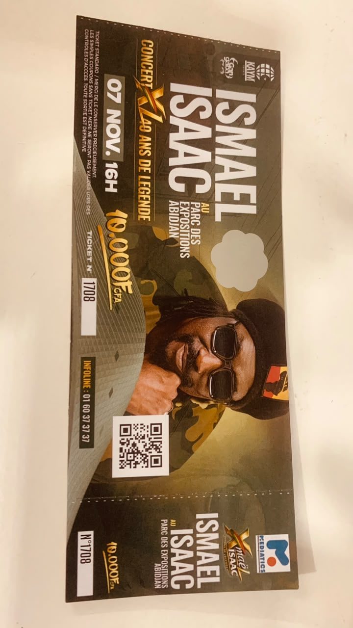 Ticket physique du concert
